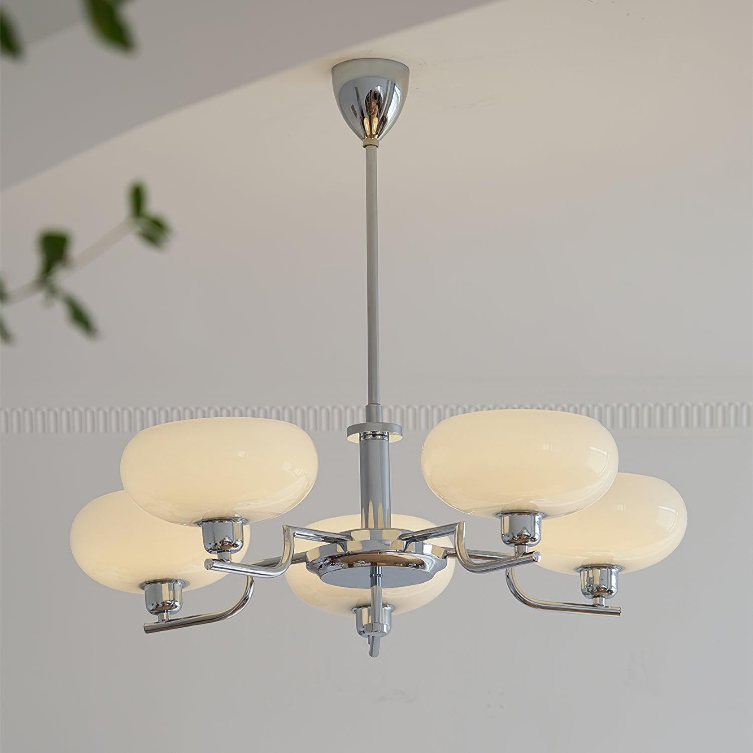 Puja Mid Century Modern Glass Globe Chandelier for Dining Room and Entryway Lighting