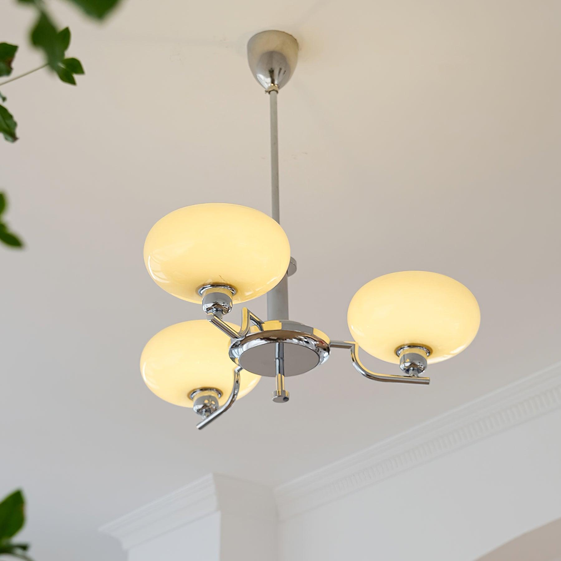 Puja Mid Century Modern Glass Globe Chandelier for Dining Room and Entryway Lighting