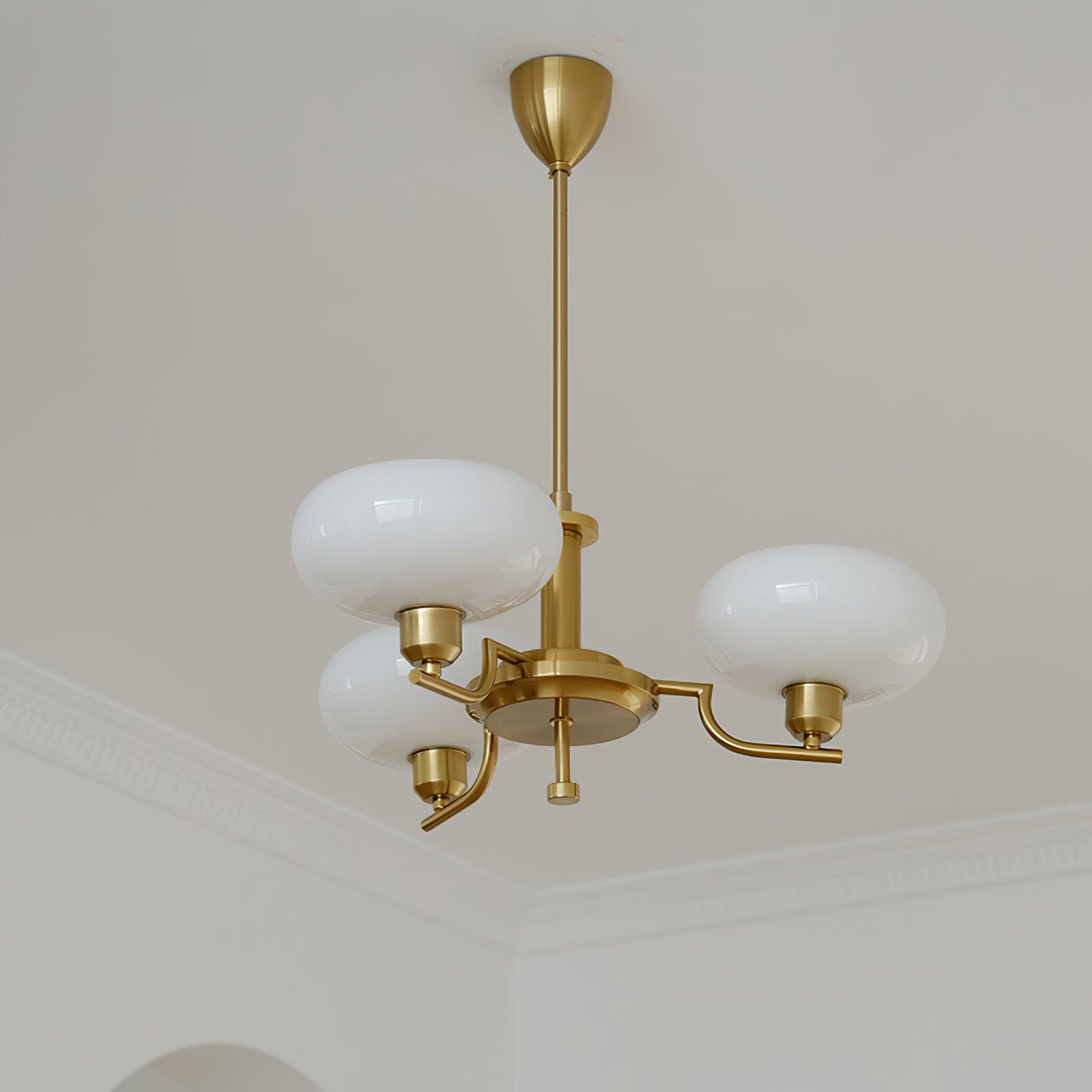 Puja Mid Century Modern Glass Globe Chandelier for Dining Room and Entryway Lighting