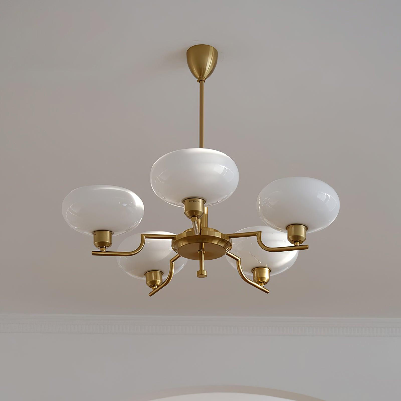 Puja Mid Century Modern Glass Globe Chandelier for Dining Room and Entryway Lighting