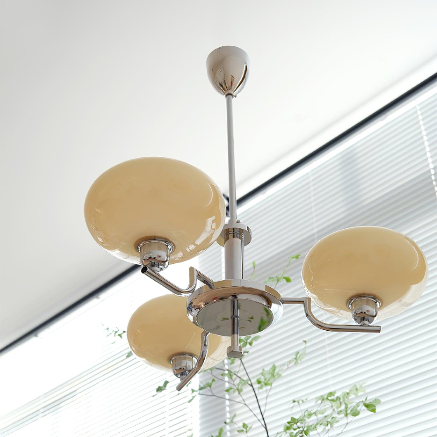 Puja Mid Century Modern Glass Globe Chandelier for Dining Room and Entryway Lighting