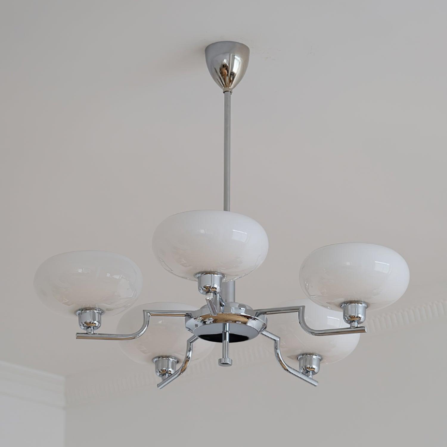 Puja Mid Century Modern Glass Globe Chandelier for Dining Room and Entryway Lighting