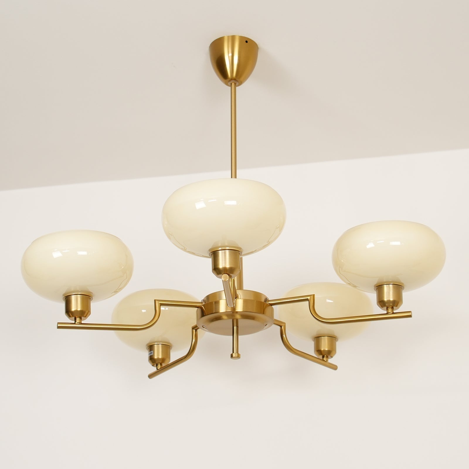 Puja Mid Century Modern Glass Globe Chandelier for Dining Room and Entryway Lighting
