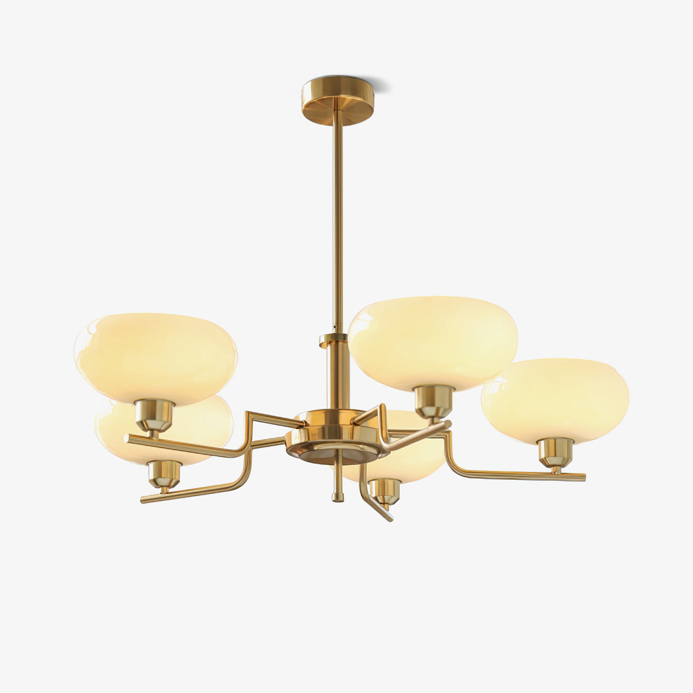 Puja Mid Century Modern Glass Globe Chandelier for Dining Room and Entryway Lighting