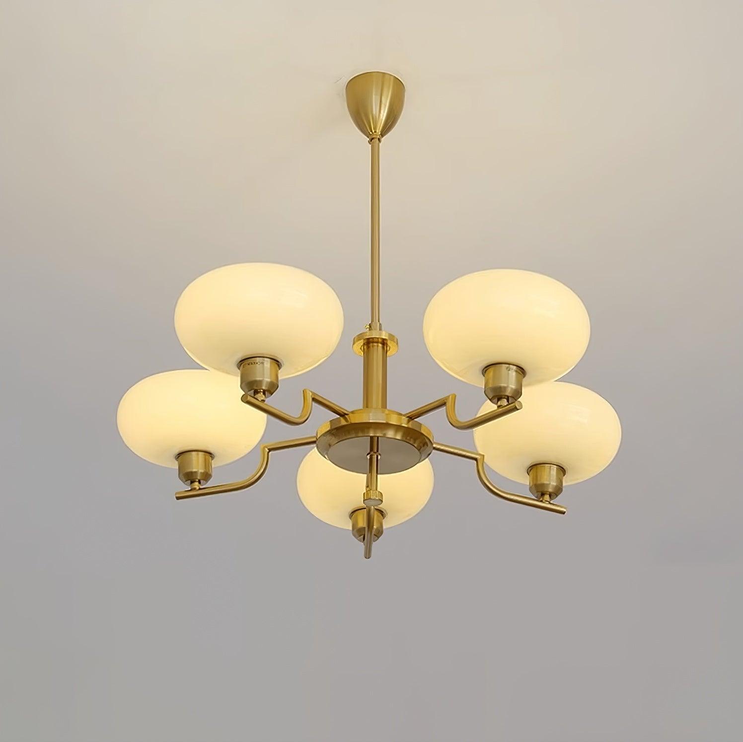 Puja Mid Century Modern Glass Globe Chandelier for Dining Room and Entryway Lighting