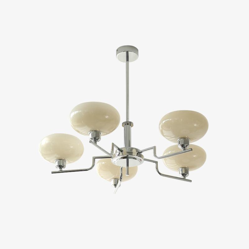 Puja Mid Century Modern Glass Globe Chandelier for Dining Room and Entryway Lighting