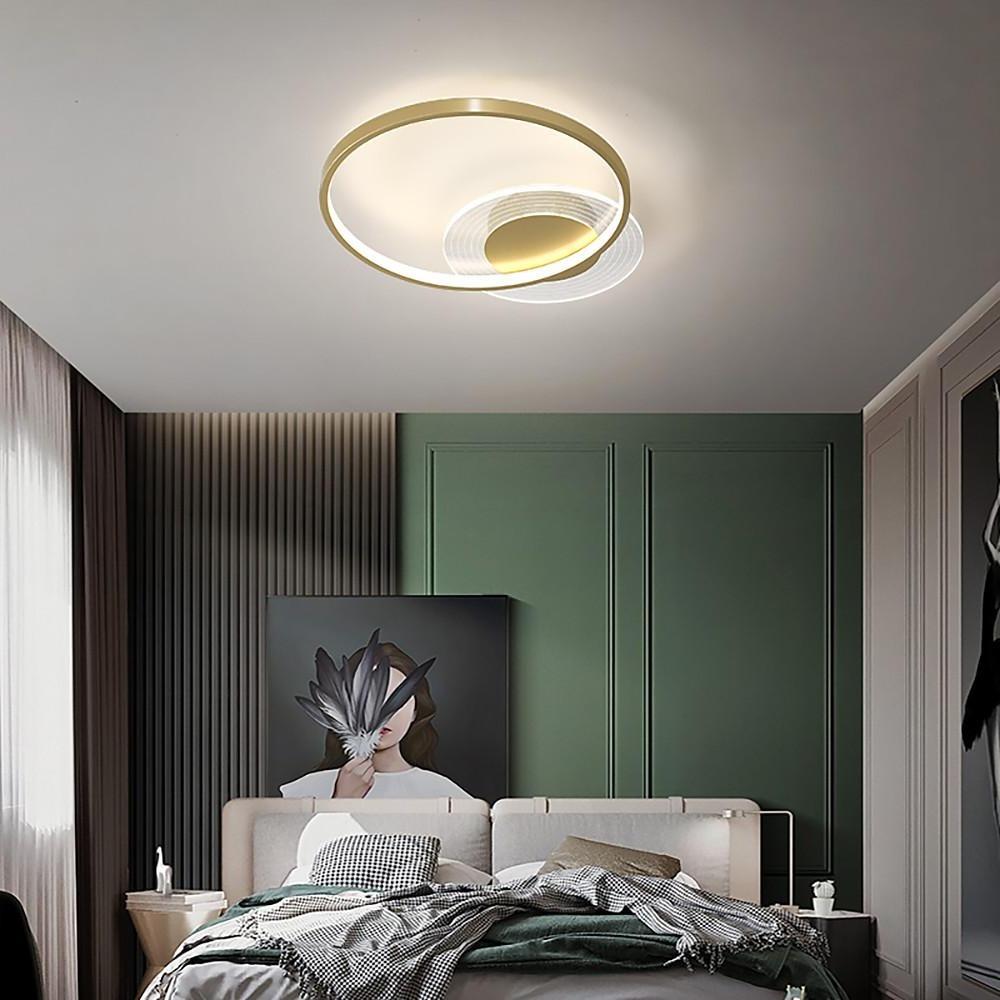 Modern Geometric Circle LED Flush Mount Ceiling Lamp for Minimalist Interior Lighting