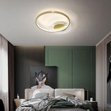 Modern Geometric Circle LED Flush Mount Ceiling Lamp for Minimalist Interior Lighting