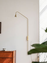 Pureform Geometric LED Wall Sconce Minimalist Indoor Lighting in Gold and Black