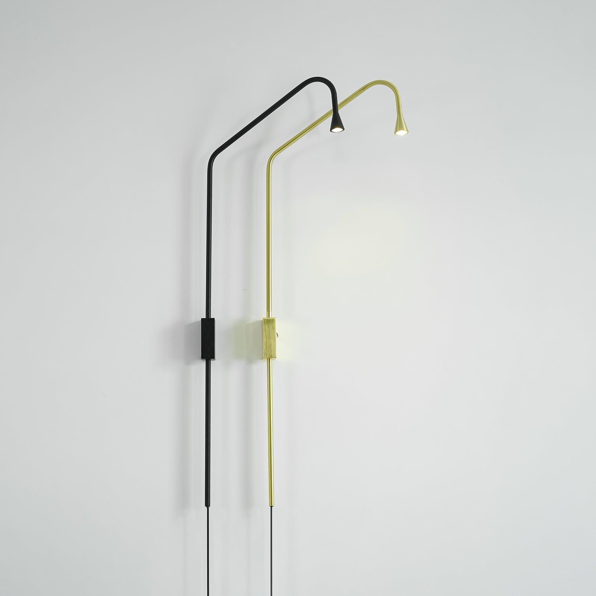 Pureform Geometric LED Wall Sconce Minimalist Indoor Lighting in Gold and Black
