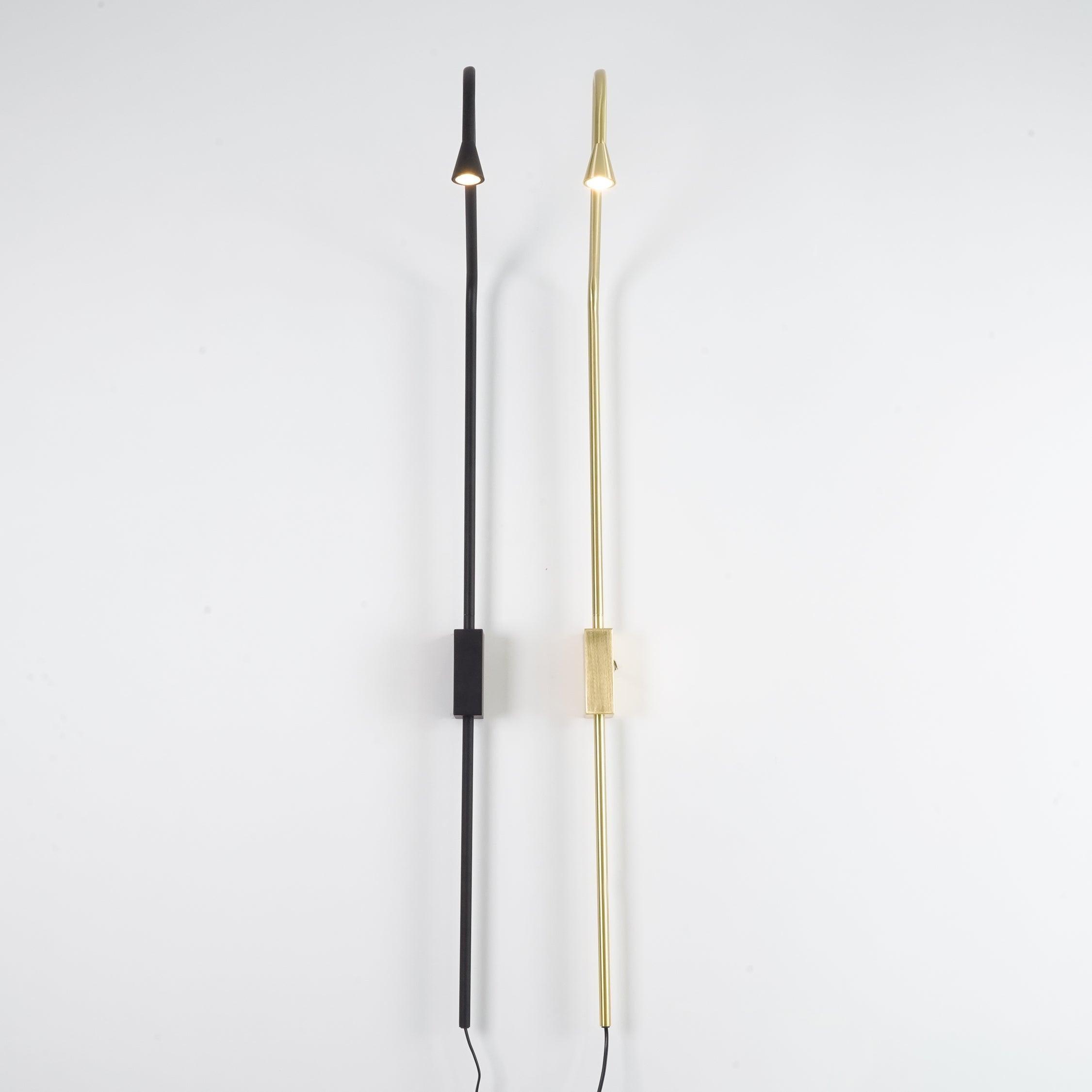Pureform Geometric LED Wall Sconce Minimalist Indoor Lighting in Gold and Black