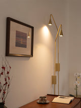 Pureform Geometric LED Wall Sconce Minimalist Indoor Lighting in Gold and Black