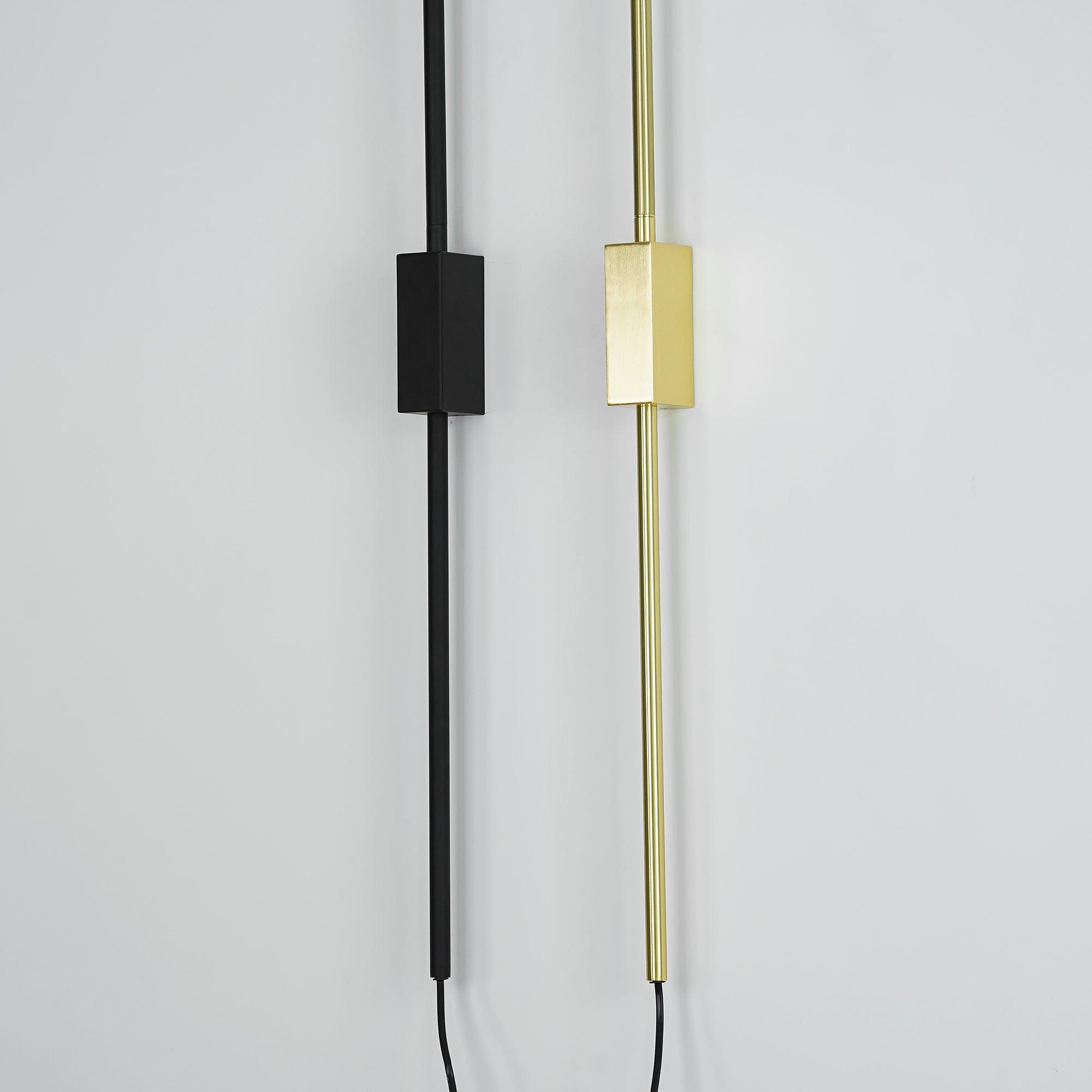 Pureform Geometric LED Wall Sconce Minimalist Indoor Lighting in Gold and Black