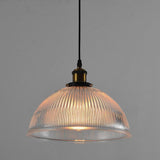 Purple Glass Bowl Pendant Light Vintage Electroplated Metal LED Chandelier