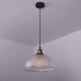 Purple Glass Bowl Pendant Light Vintage Electroplated Metal LED Chandelier