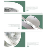 20 Inch Enclosed Bladeless Ceiling Fan with Dimmable LED Light Flush Mount Low Profile Fixture