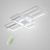 Modern Rectangular 3 Tier LED Flush Mount Ceiling Lamp Large Geometric Integrated Lighting Fixture