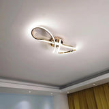 Modern Wavy LED Semi Flush Mount Ceiling Light Dimmable Twisted Spiral Linear Nordic Fixture
