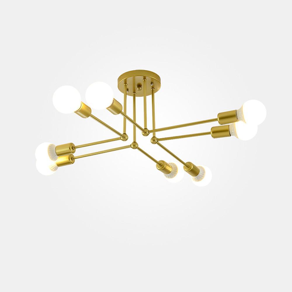 Modern 8 Light Linear Gold Flush Mount Metal Ceiling Light for Contemporary Home Decor
