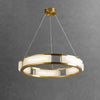 Qatar Alabaster Stone and Brass Luxury LED Pendant Chandelier for Living Dining Room