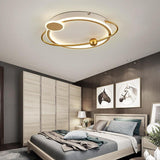 Modern Oval LED Ceiling Light Geometric Flush Mount Fixture for Bedroom and Living Room