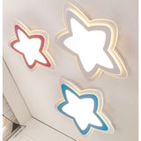 White Star Shaped LED Flush Mount Ceiling Light Minimalist Metal Fixture for Small Rooms