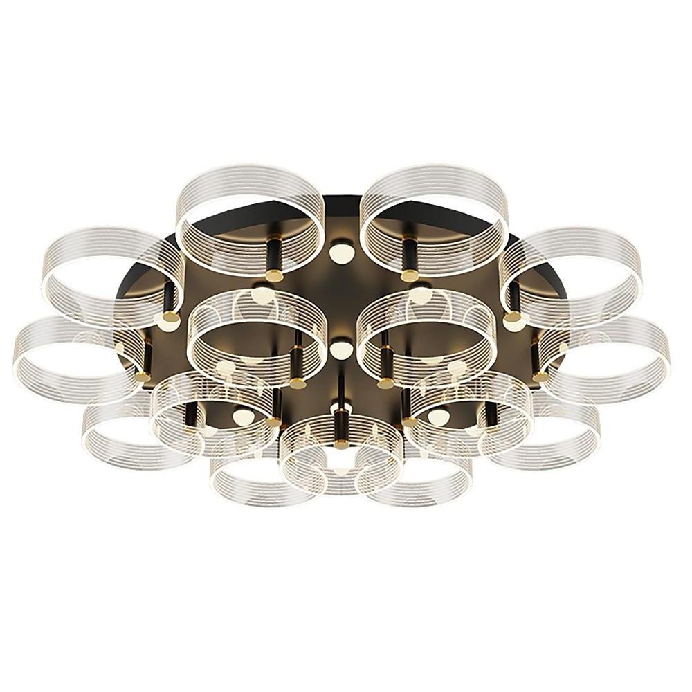 Modern Geometric Circles LED Flush Mount Ceiling Light for Contemporary Living Room