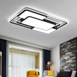 Modern Geometric Square LED Flush Mount Ceiling Light Fixture for Bedroom Living Room and Office