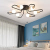 Modern 6 Light Metal Flower Shaped Flush Mount Ceiling Light for Living Room and Bedroom