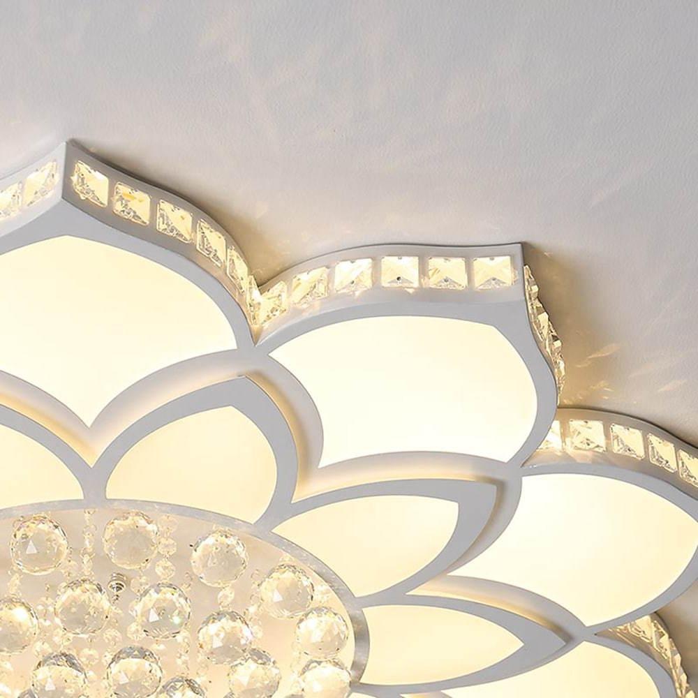 Modern Flower Shaped Dimmable LED Flush Mount Ceiling Light Creative Acrylic Floral Lighting Fixture