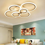 Modern Geometric Circles LED Cluster Ceiling Light Flush Mount Fixture for Bedroom and Living Room