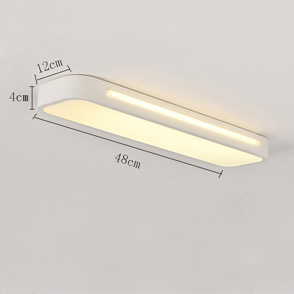 Modern 19 Inch Long Oval LED Flush Mount Ceiling Light Minimalist Rectangular Metal Fixture for Home