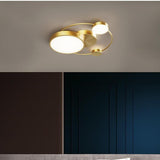 Concentric Circles Modern LED Flush Mount Ceiling Light Dimmable Artistic Geometric Fixture