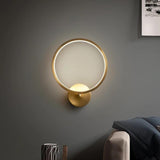 Modern Copper LED Flush Mount Ceiling Light Geometric Circular Gold Finish Three Light Fixture