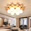Modern Bamboo Globe Cluster Flush Mount Ceiling Light for Bedroom Living Room 3 5 7 Light