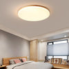 Minimalist Circular Bamboo Wood LED Flush Mount Light with Acrylic Shade