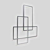 Modern Geometric LED Ceiling Light Overlapping Rectangles Flush Mount Aluminum Fixture