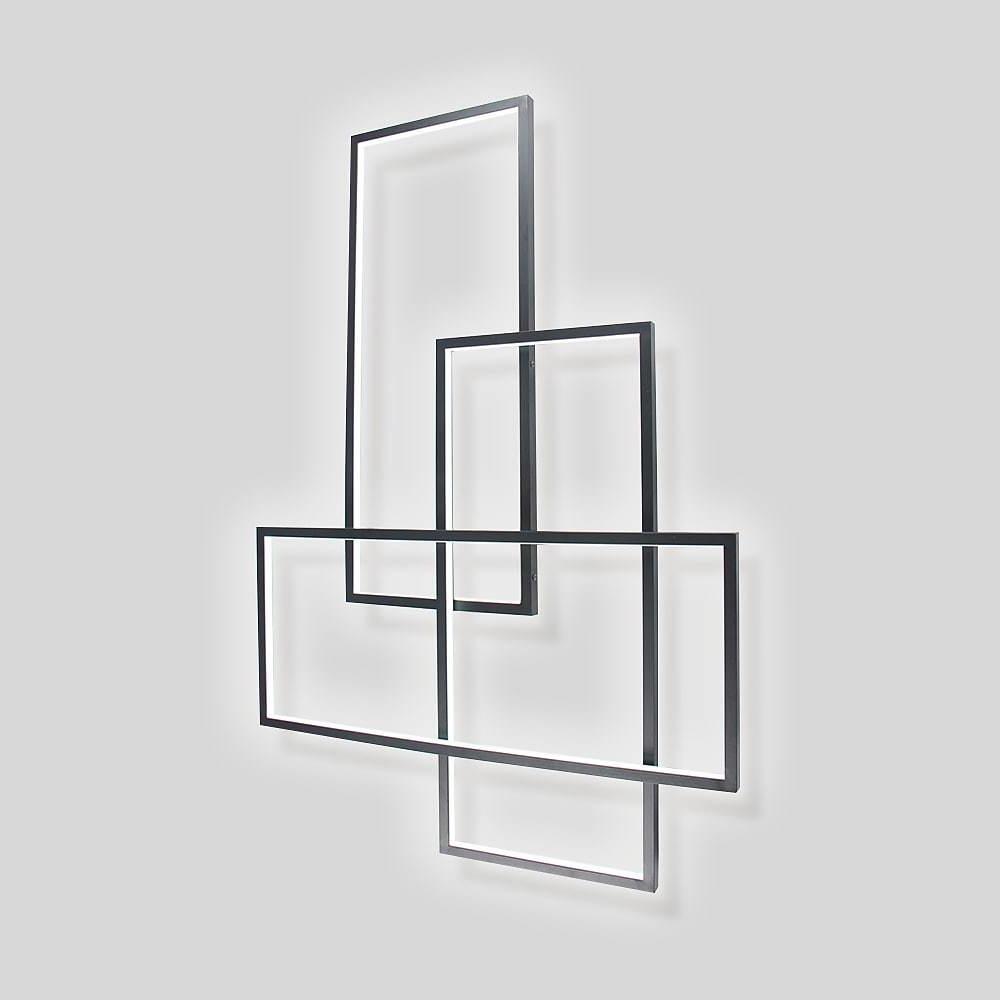 Modern Rectangular Three Tier LED Flush Mount Ceiling Light with Integrated Central Panel