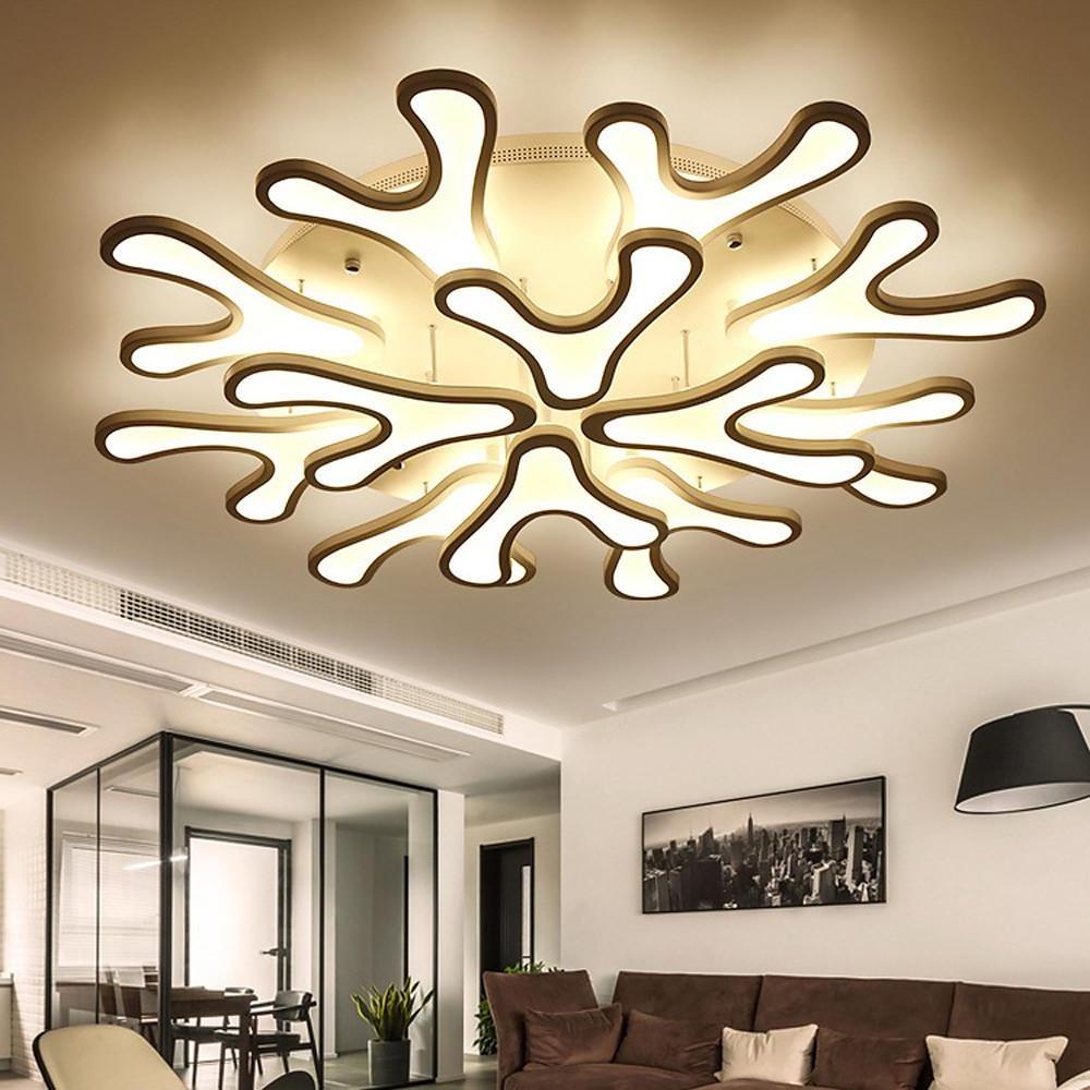 Modern Nordic Flower LED Flush Mount Ceiling Light Dimmable Petal Design Lighting Fixture