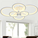 Modern Multi Ring LED Flush Mount Ceiling Light Dimmable Geometric Chandelier for Living Room