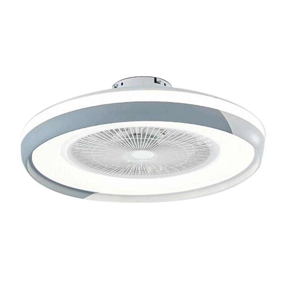 Modern 20 Inch Low Profile Bladeless Ceiling Fan with Dimmable LED Light and Remote Control