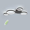 Modern LED Multi Circle Flush Mount Ceiling Light with Dimmable Tri Color Aluminum Rings