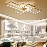 Modern Rectangular 3 Tier LED Flush Mount Ceiling Lamp Large Geometric Integrated Lighting Fixture