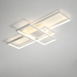 Modern Rectangular 3 Tier LED Flush Mount Ceiling Lamp Large Geometric Integrated Lighting Fixture