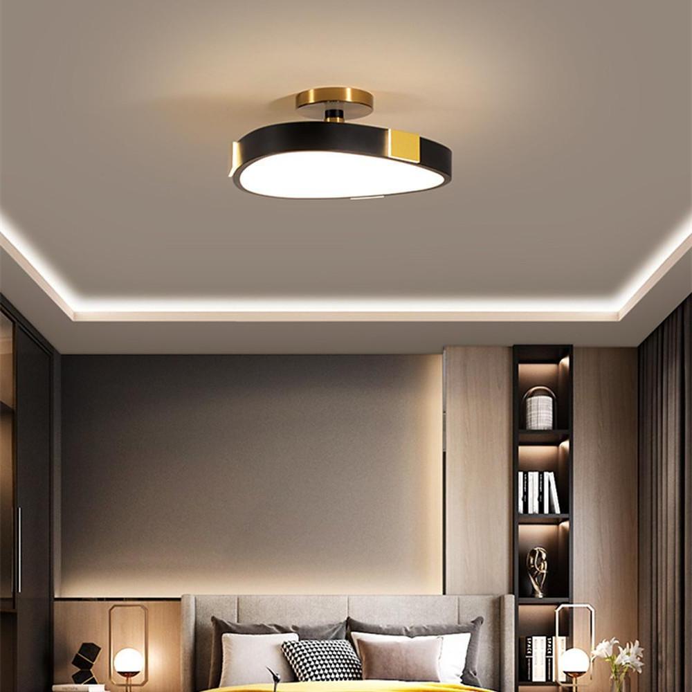 Modern Geometric LED Flush Mount Ceiling Light Abstract Metal Bedroom Lamp