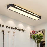 Modern Rectangular LED Flush Mount Ceiling Light for Kitchen Hallway and Home Office Lighting