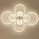 Modern Geometric Overlapping Ring LED Semi Flush Mount Ceiling Light for Living Room