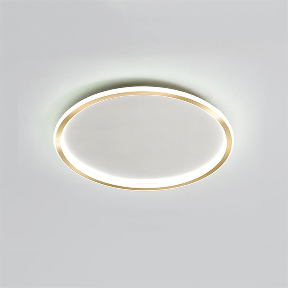 Modern Geometric Circular LED Flush Mount Ceiling Light Minimalist Metal Luminaire for Living Room