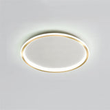 Modern Geometric Circular LED Flush Mount Ceiling Light Minimalist Metal Luminaire for Living Room