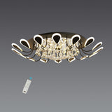 Modern Flower Crystal LED Flush Mount Ceiling Light Dimmable Chandelier for Living Room